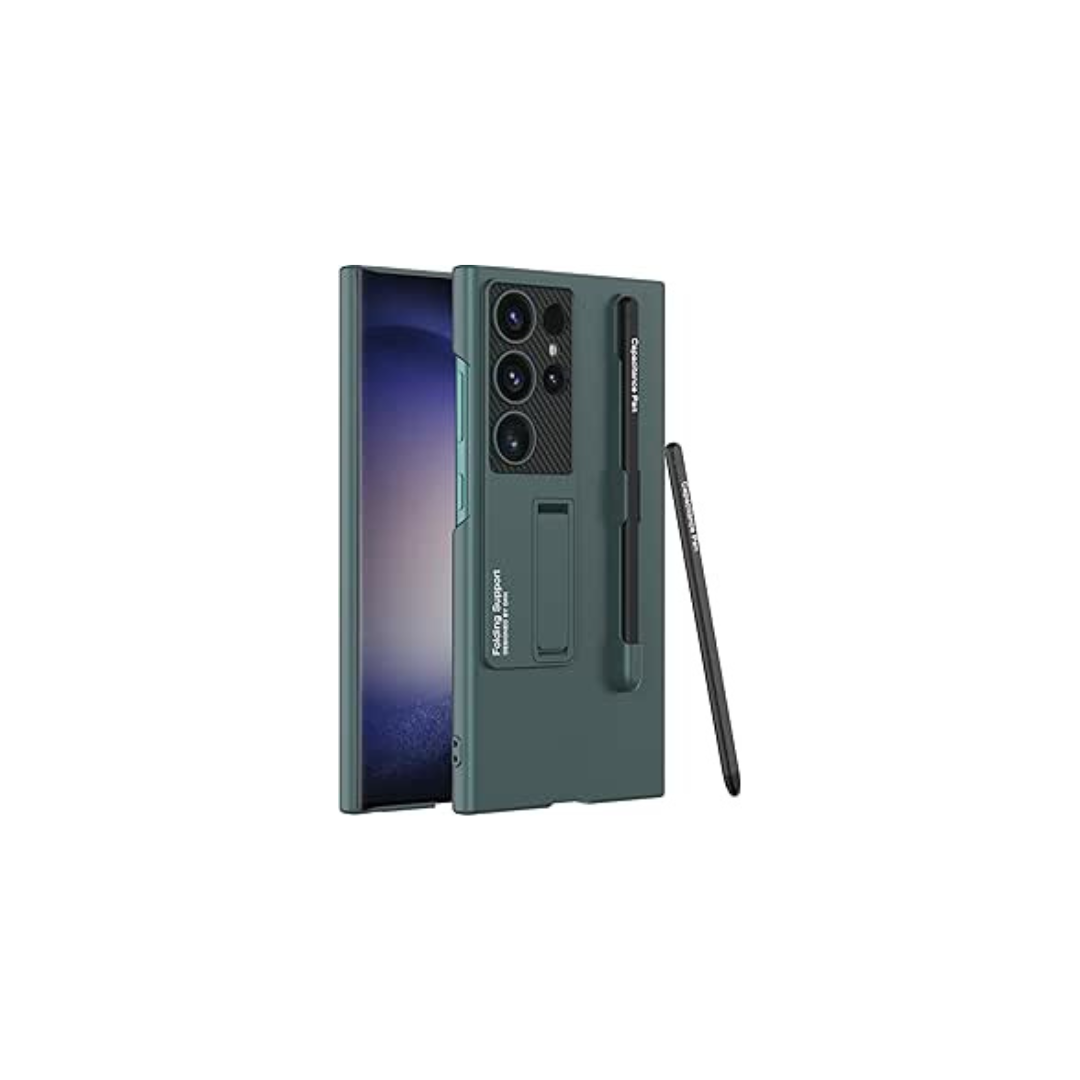 Luxury Shockproof Case with S Pen Holder & 3-Mode Kickstand – Ultra Thin Hard PC Protective Cover for Samsung