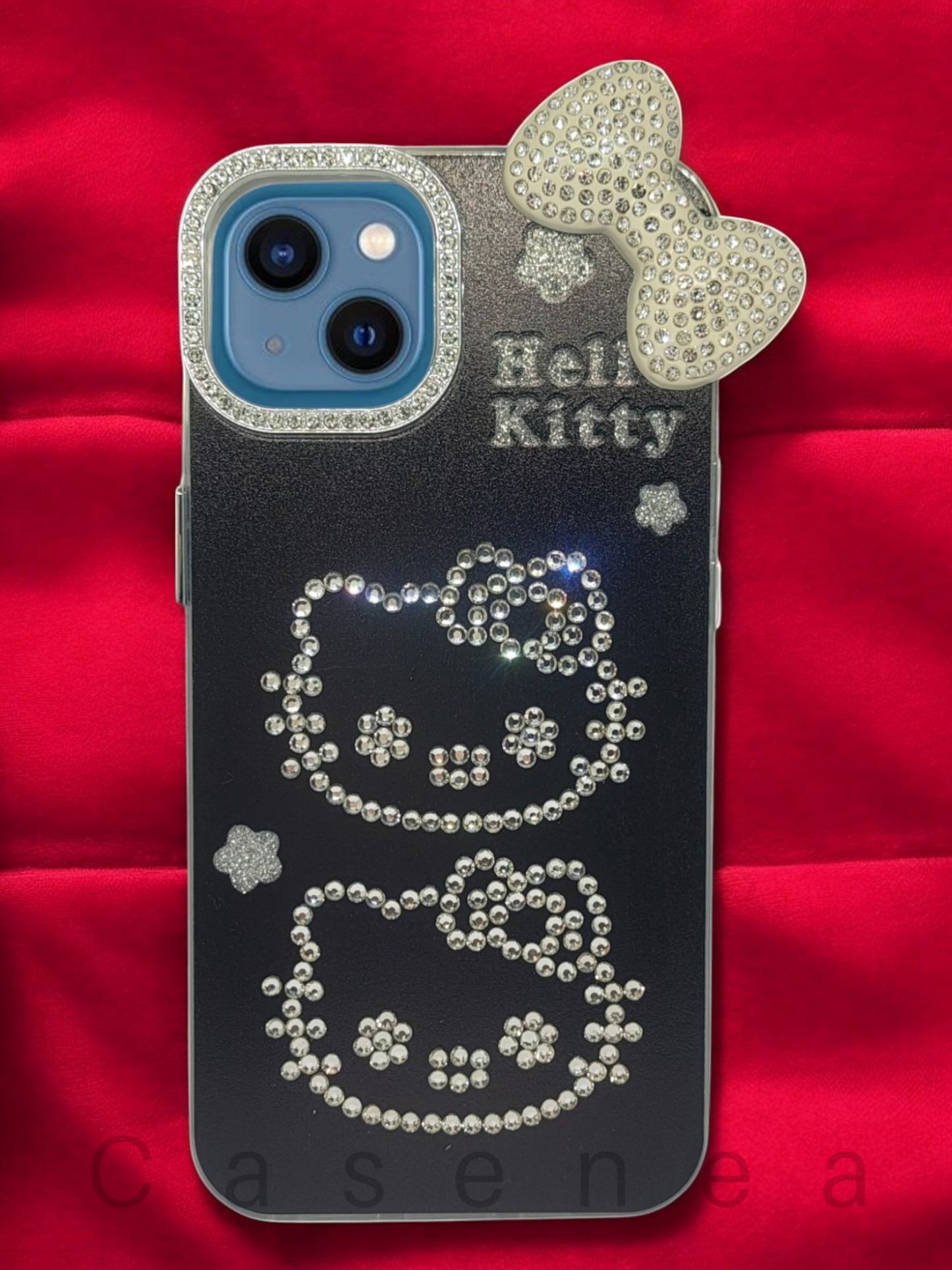 Casenea™ Kitty Hello Blink Case – Reflective Glow for iPhone 15, 15 Pro & 15 Pro Max