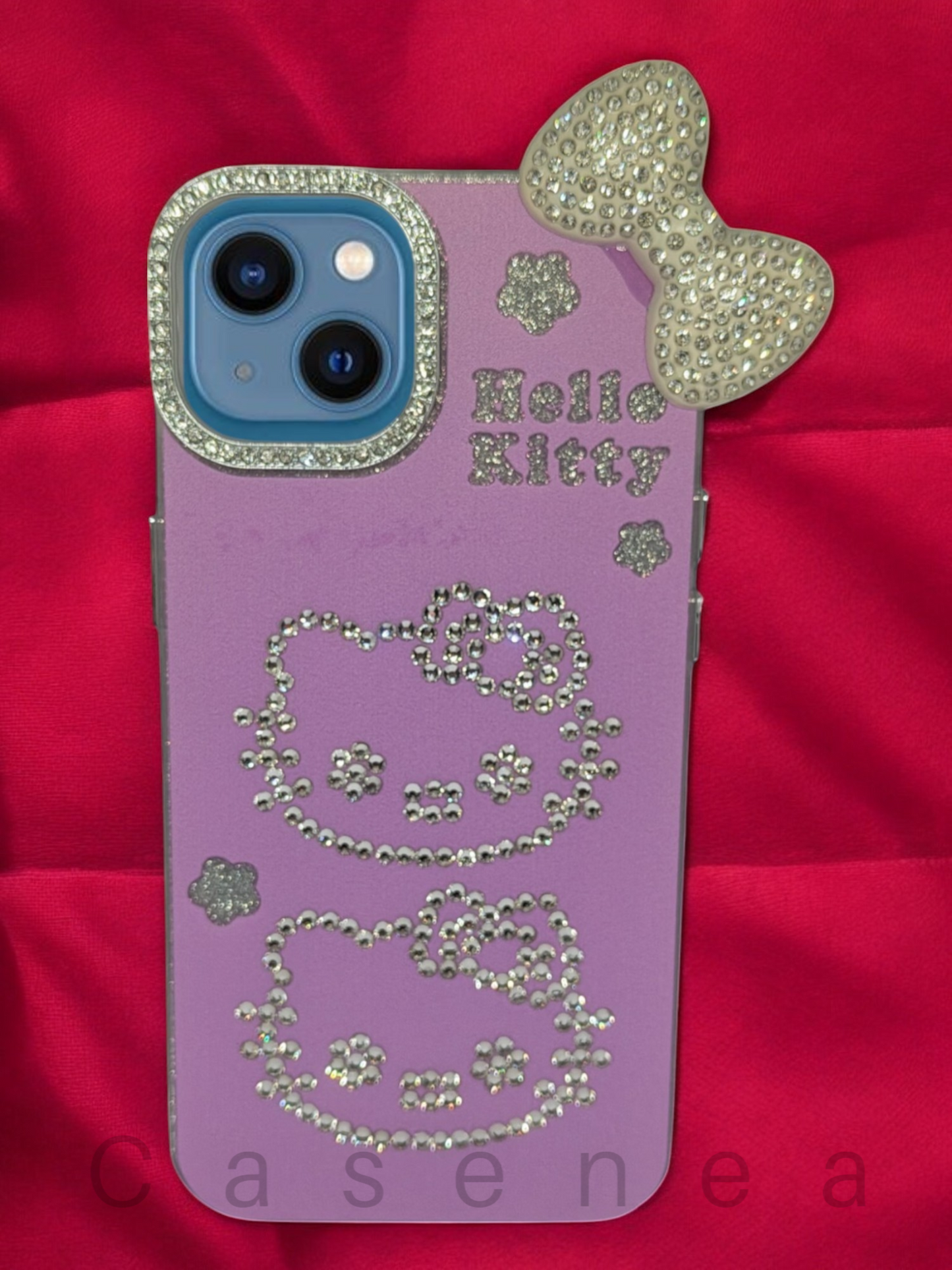 Casenea™ Kitty Hello Blink Case – Reflective Glow for iPhone 15, 15 Pro & 15 Pro Max
