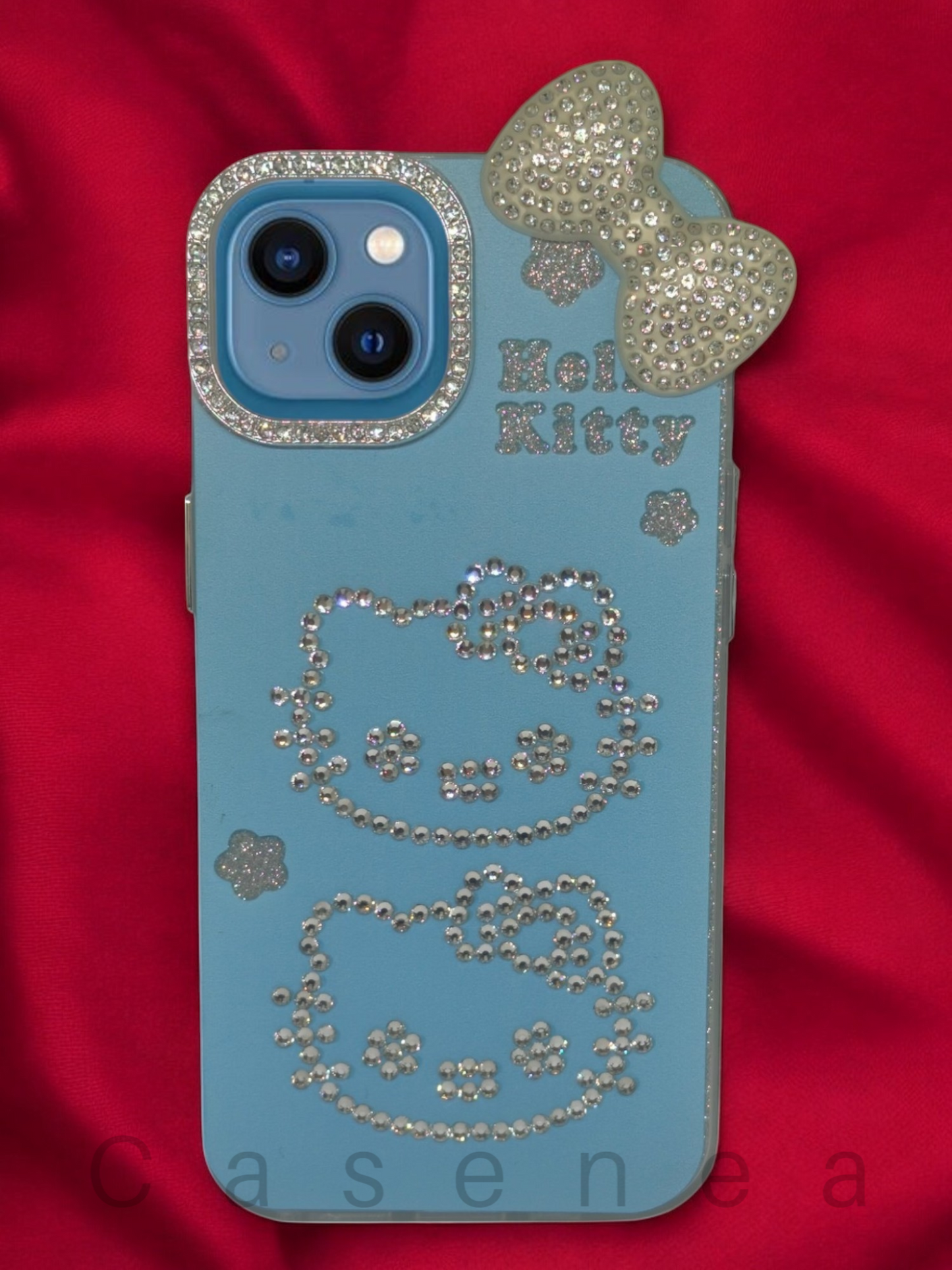 Casenea™ Kitty Hello Blink Case – Reflective Glow for iPhone 15, 15 Pro & 15 Pro Max