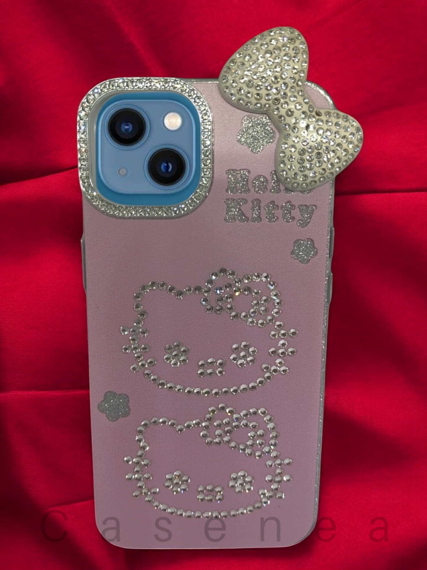 Casenea™ Kitty Hello Blink Case – Reflective Glow for iPhone 15, 15 Pro & 15 Pro Max