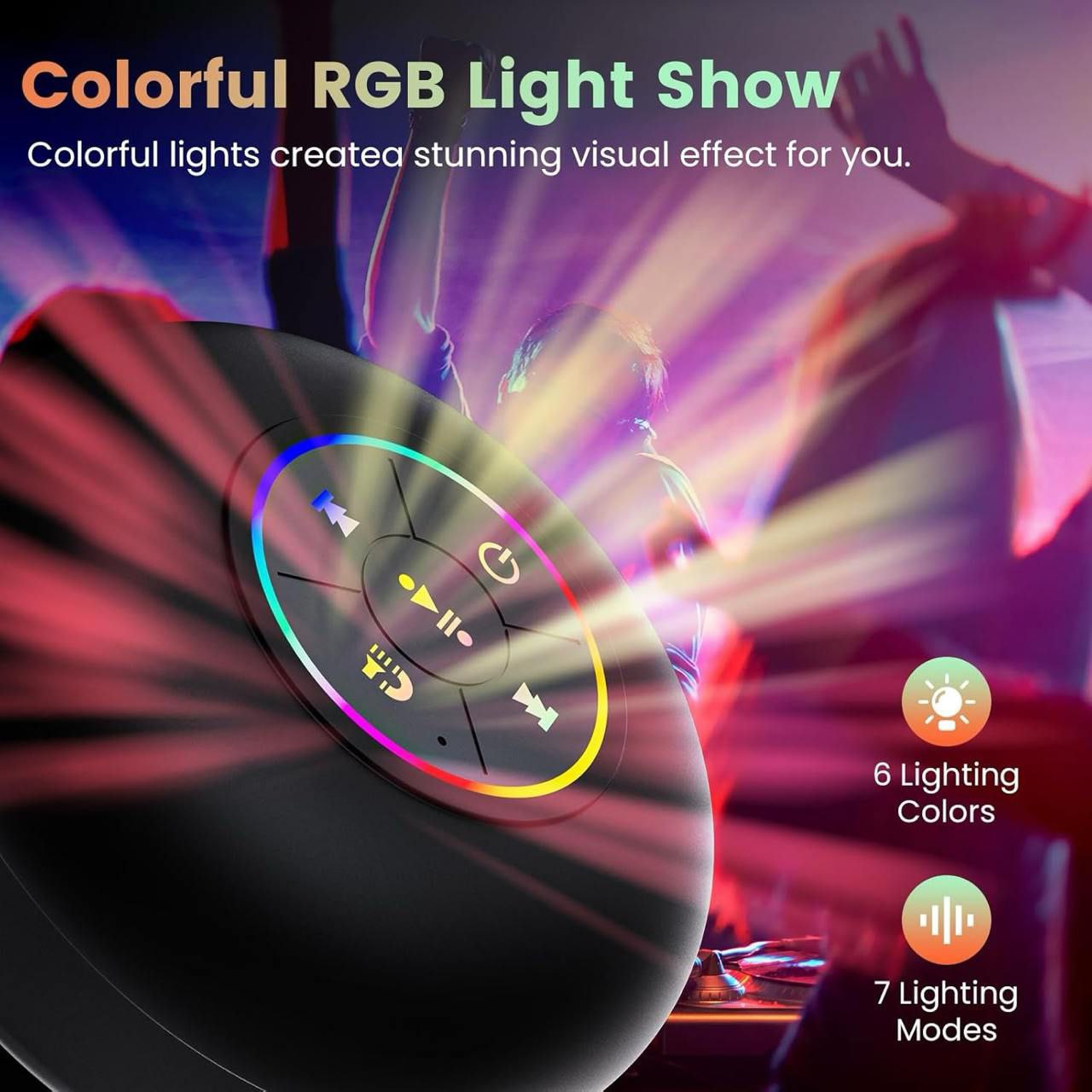 Mini Waterproof Bluetooth Shower Speaker with LED & Mic
