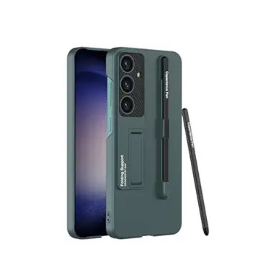 Luxury Shockproof Case with S Pen Holder & 3-Mode Kickstand – Ultra Thin Hard PC Protective Cover for Samsung