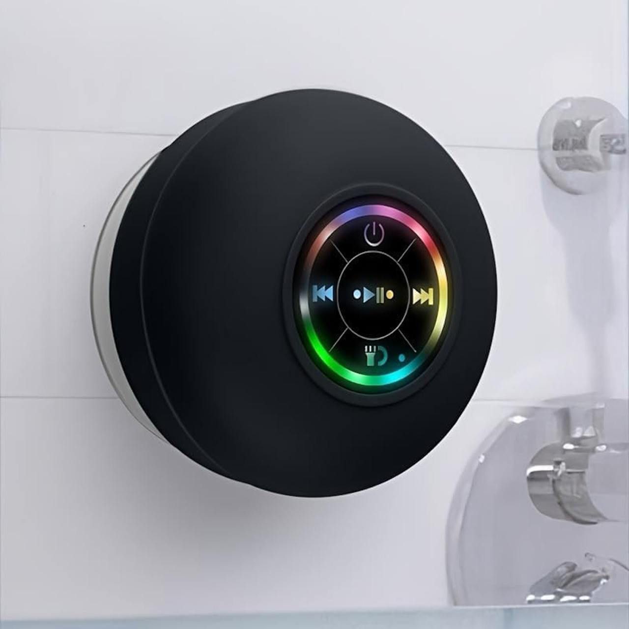Mini Waterproof Bluetooth Shower Speaker with LED & Mic